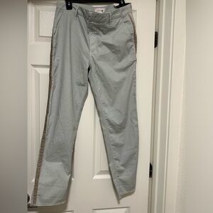 SUNDRY Pants Chinos grey Side Stripe Preppy Pockets Size 24,30 NWT